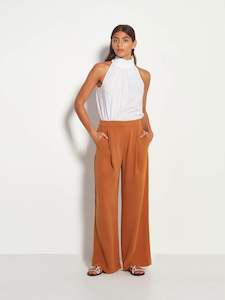 Trousers: Calla Culotte (Luxe Suiting) Tobacco
