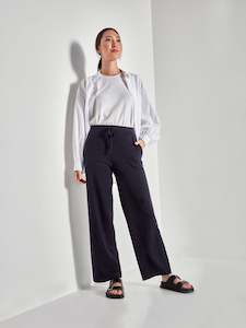 Jhl Tracksuiting: JHL Wide Trackpant (Cotton Cashmere) Navy