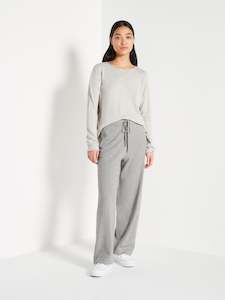 Jhl Tracksuiting: JHL Wide Trackpant (Cotton Cashmere) Grey Marle