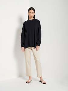 Jhl Cotton Cashmere: JHL Crew Sweater (Cotton Cashmere) Navy