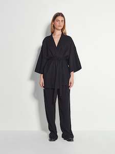 250 500: Emi Jacket (Wool Crepe) Black