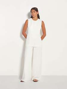 Summer Getaway: Indigo Tie Top (Luxe Crepe) White