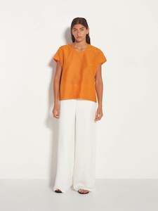 Silk: Mira Blouse (Cotton Silk) Tangerine