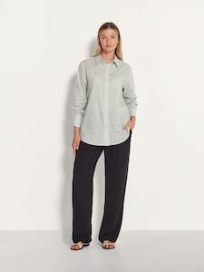 Resort: Elara Shirt (Fine Cotton Stripe) Peppermint