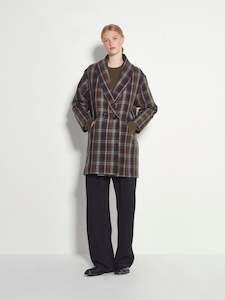 Limited: Barb Coat (Blanket Wool Check) Khaki Check