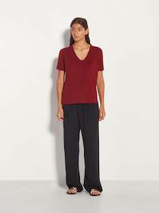 Archive Sale Tops: JHL V-Neck T (Fine Cotton Cashmere) Deep Red