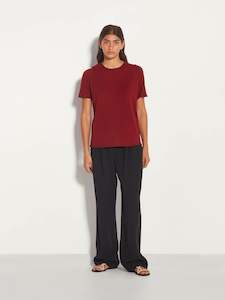 Archive Sale Tops: JHL Crew T (Fine Cotton Cashmere) Deep Red