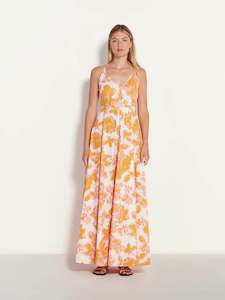 Sale Prints: Lib Dress (Baroque Floral Cotton) Pink Grapefruit