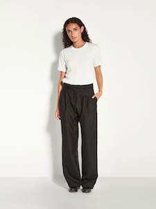 Boyfriend Pant (Wool Pinstripe) Black Sparkle