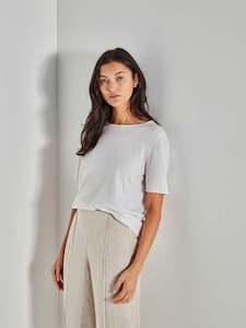 Jhl Fine Cotton Cashmere: JHL Crew T (Fine Cotton Cashmere) White