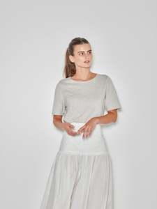 Jhl Fine Cotton Cashmere: JHL Crew T (Fine Cotton Cashmere) Soft Grey Marle