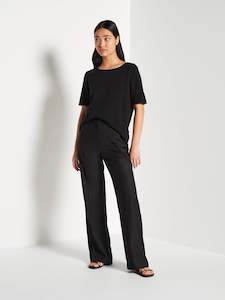 Jhl Fine Cotton Cashmere: JHL Crew T (Fine Cotton Cashmere) Black