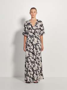 250 500: Florence Dress (Sakura Silk) Mono Floral