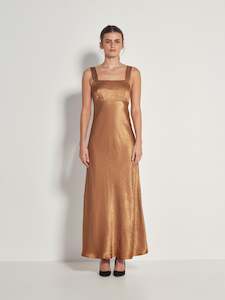 Mei Dress (Crushed Satin) Bronze