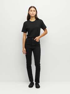 Straight Leg Jean (Denim) Black Enzyme