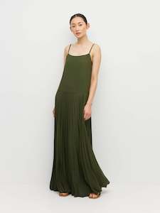 Betty Pleat Dress (Matte Pleat) Vine