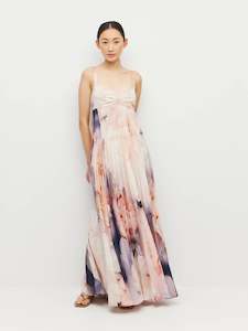 600: Isabella Pleat Dress (Bloom Crepe) Bouquet