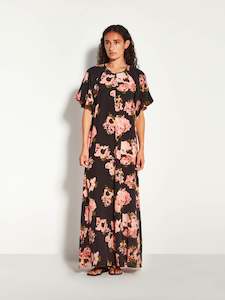 600: Emmy Dress (Ruffled Tulips Silk CDC) Shadow