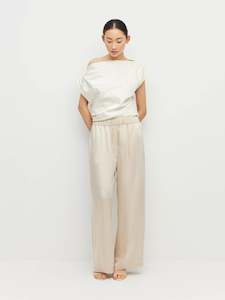 Trousers: Koa Trouser (Crepe Sheen) Champagne