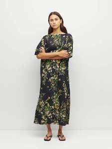 Kiko Dress (Dark Garland Cotton) Painted Petals