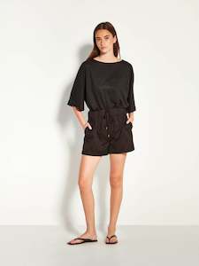 Robin Short (Floral Cotton Jacquard) Black