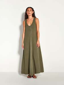 Vanya Dress (Soft Linen) Khaki
