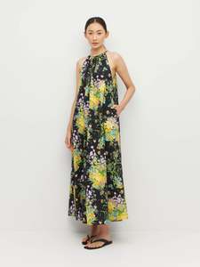 All 1: Astrid Dress (Floret Linen) Dark Citrine