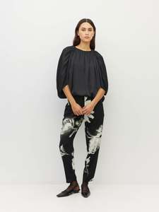 Leonard Pant (Inkflower Silk CDC) Carbon