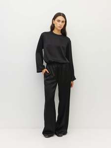 Trousers: Koa Trouser (Dress Satin) Gloss Black
