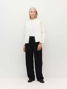 Swing Jacket (Sculptural Satin) Antique Pearl