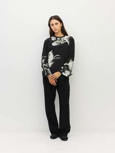 Prints: L/S Fancy T (Inkflower Silk CDC) Carbon