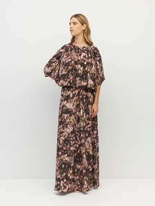Una Dress (Blush Petals Silk CDC) Soft Camelia