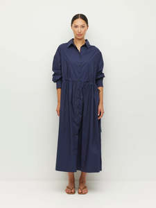 600: Lenora Dress (Crisp Poplin) Navy