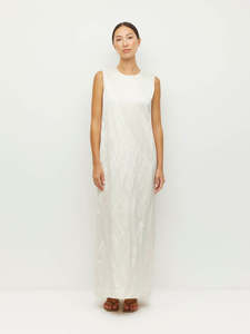 600: Cecilia Dress (Sculptural Satin) Antique Pearl