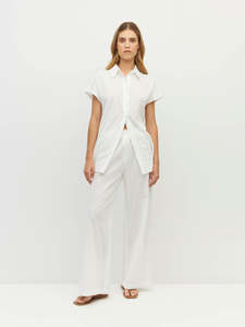 Koa Trouser (Soft Stripe Broderie) White