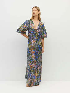 Piper Dress (Electric Meadow Cotton) Blue Light