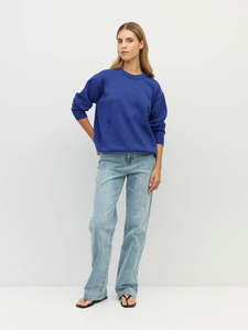 250 500: Cotton Sweatshirt (Cotton Knit) Cobalt