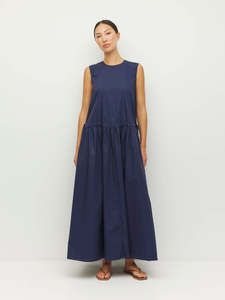 Romi Dress (Crisp Poplin) Navy