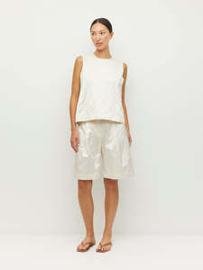 250 500: Cecilia Tank (Sculptural Satin) Antique Pearl