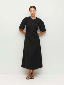 Investment Pieces: Finley Dress (Tech Twill Suiting) Black