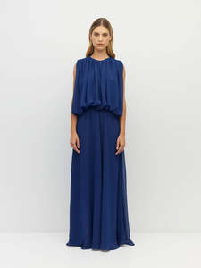 Alden Dress (Georgette Yoryu) Cobalt