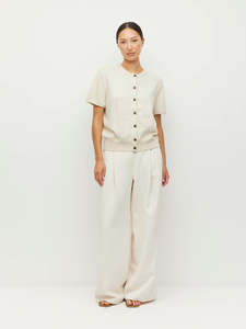 Classic Minimal: Twin T Cardi (Cotton Knit) Toast Marle