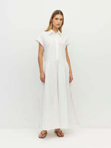 Essentials: Lenni Dress (Crushed Cotton) White