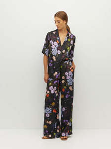 Trousers: Koa Trouser (Afterglow Floral Twill) Noir