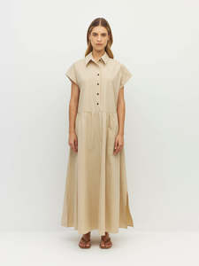 Classic Minimal: Lenni Dress (Crushed Cotton) Dune