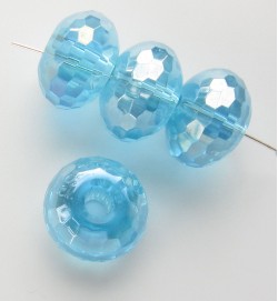 Products: Faceted 14x10mm Abacus Crystal Glass Beads Aqua