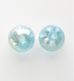 Faceted 10mm Crystal Round Beads Light Aqua