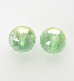Faceted 10mm Crystal Round Beads Light Green