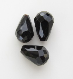 Products: Crystal Glass 11mm Faceted Teardrops Black