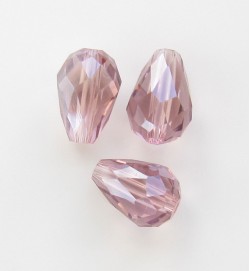 Crystal Glass 11mm Faceted Teardrops Crimson